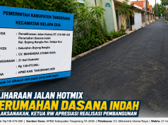 Pemeliharaan Jalan Hotmix di Perumahan Dasana Indah Mulai Dilaksanakan, Ketua RW Apresiasi Realisasi Pembangunan