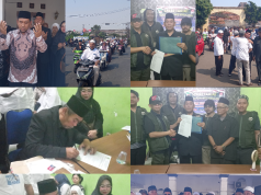 Ratusan Massa Kawal H. DAMIN Daftar Calon Kepala Desa SukaDanau